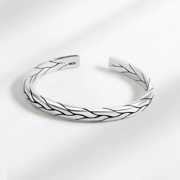 Braided Adjustable Cuff Bracelet‎ | 925 Sterling Silver - Picture 2 of 13